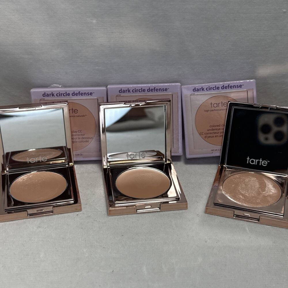 3 X Tarte Dark Circle Defense Under Eye Concealer MEDIUM TAN PEACH FLAWED See Pi